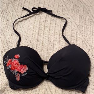Floral Embroidery Bikini Top by La Vie en Rose